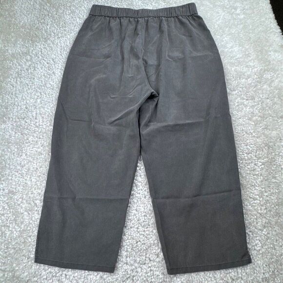 Eileen Fisher Tencel Lyocell Pull On Crop Pant Gray - Picture 2 of 6